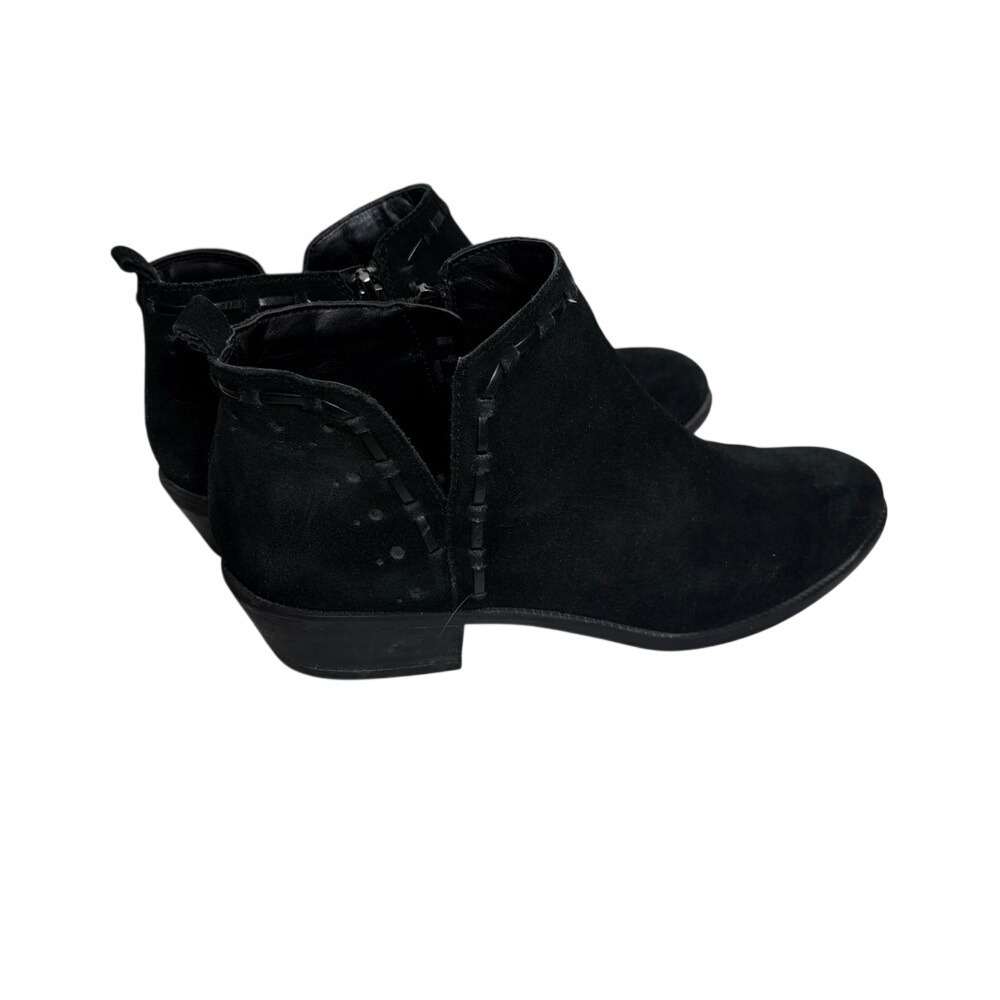 Franco Sarto Black Suede Ankle Boots Western Minimalist Boho Chic